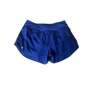 Blue Lululemon Athletic Speed Shorts 4-inch size 6